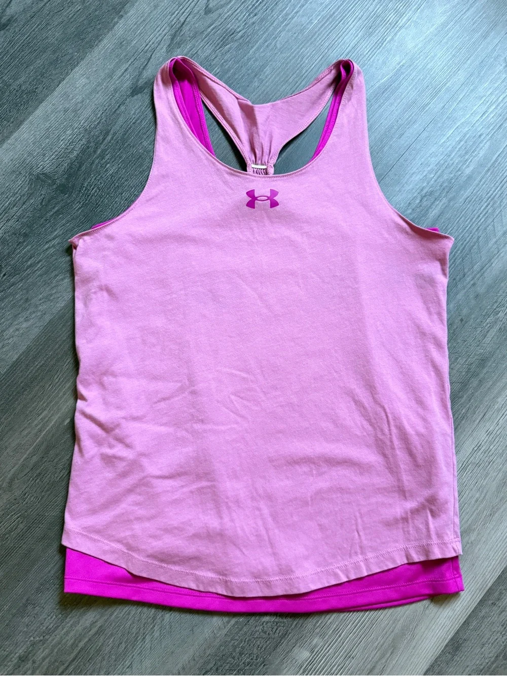 Under Armour Double The Fun Pink Tank Top Youth Large